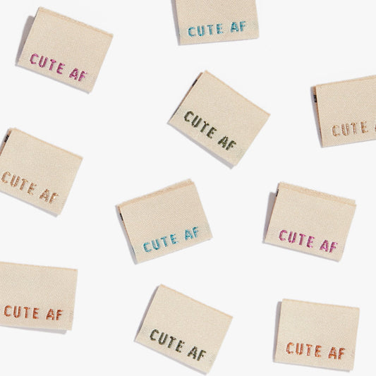 "CUTE AF" Woven Labels 10 Pack