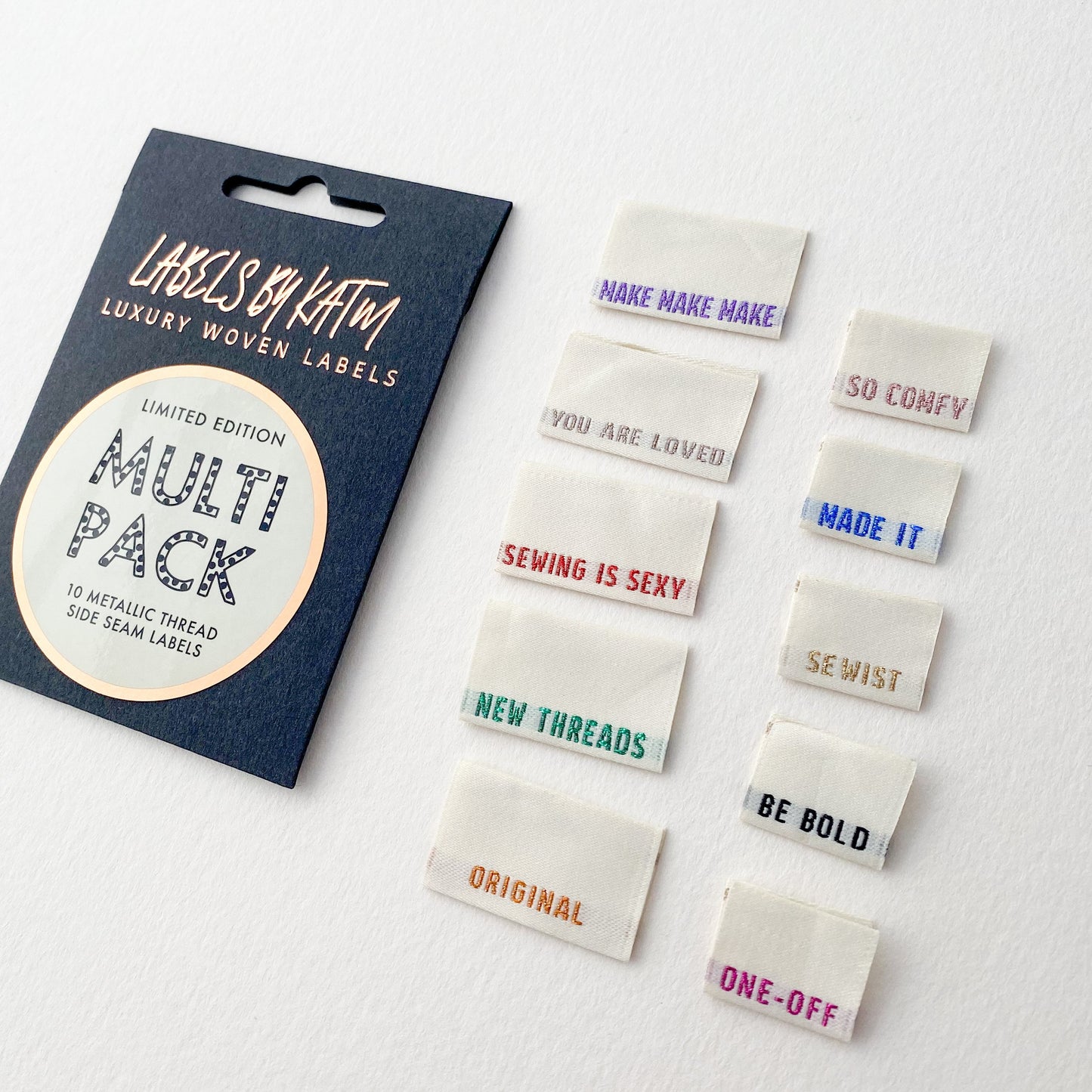 * Limited Edition * MULTI PACK - Metallic Side Seam Labels - Mixed 10 Pack